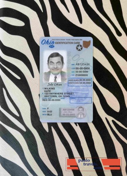 USA Ohio driving license under 21 photolook FRONT PSD template